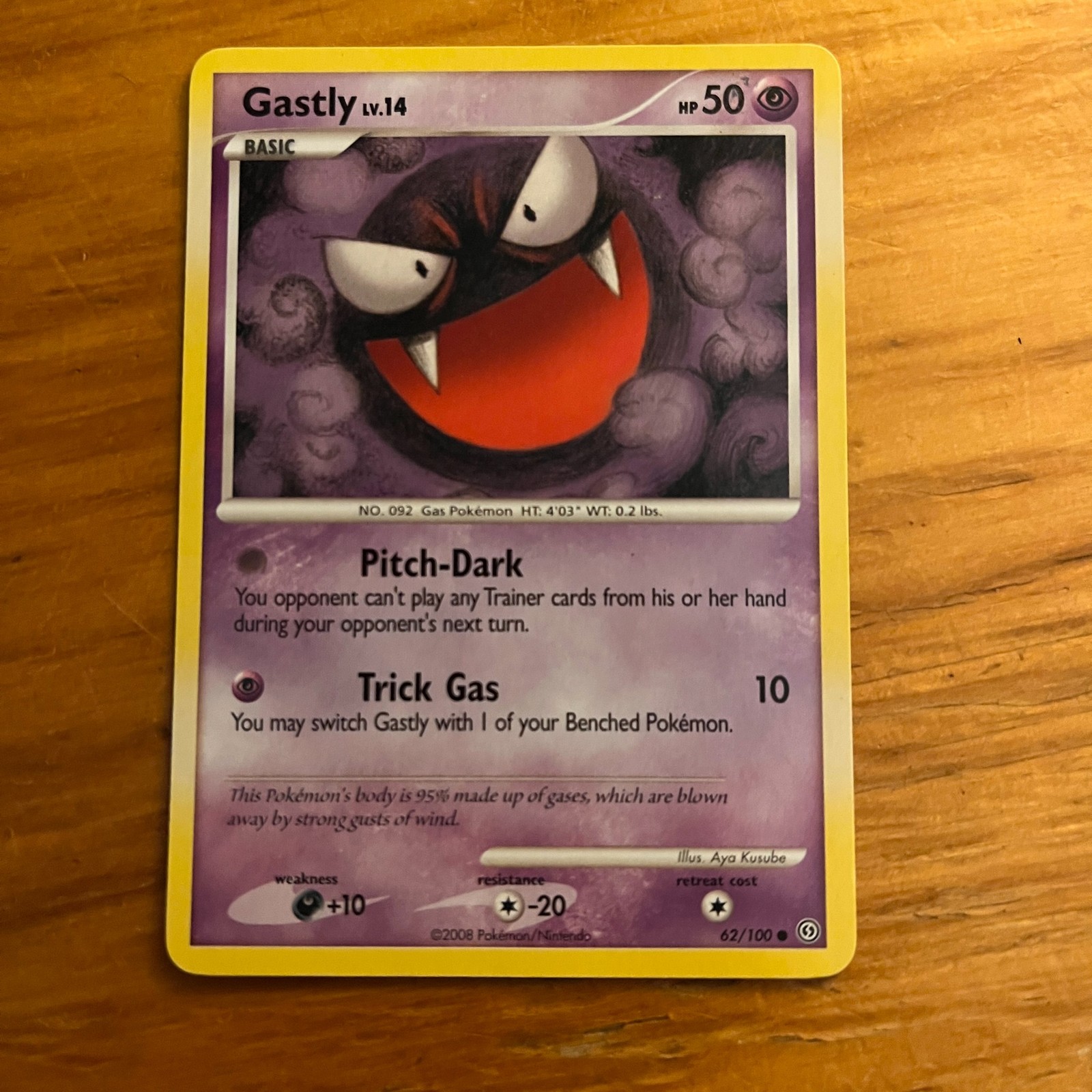 Pokemon Gastly Stormfront 62/100  Card