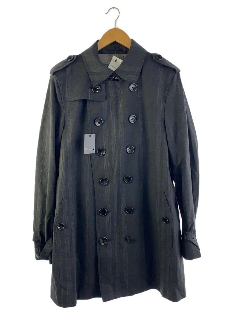BURBERRY LONDON trench cappotto LL lana grigio check A1A30 210 08