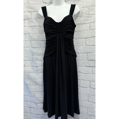 Laura Ashley schwarz Fit & Flare Kleid dehnbar geraffte Träger Gr. 12 Abend
