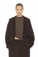 SKIMS BOYFRIEND FLEECE BOXY ZIP-UP HOODIE ZU-...