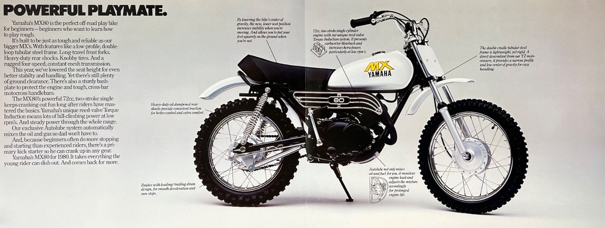 1980 Yamaha MX80 4-page brochure LIT-11119-60-00 MX 80 NOS, NOT