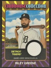 2024 Topps Heritage High Number Riley Greene Gold Clubhouse Relic /99 #CCR-RG