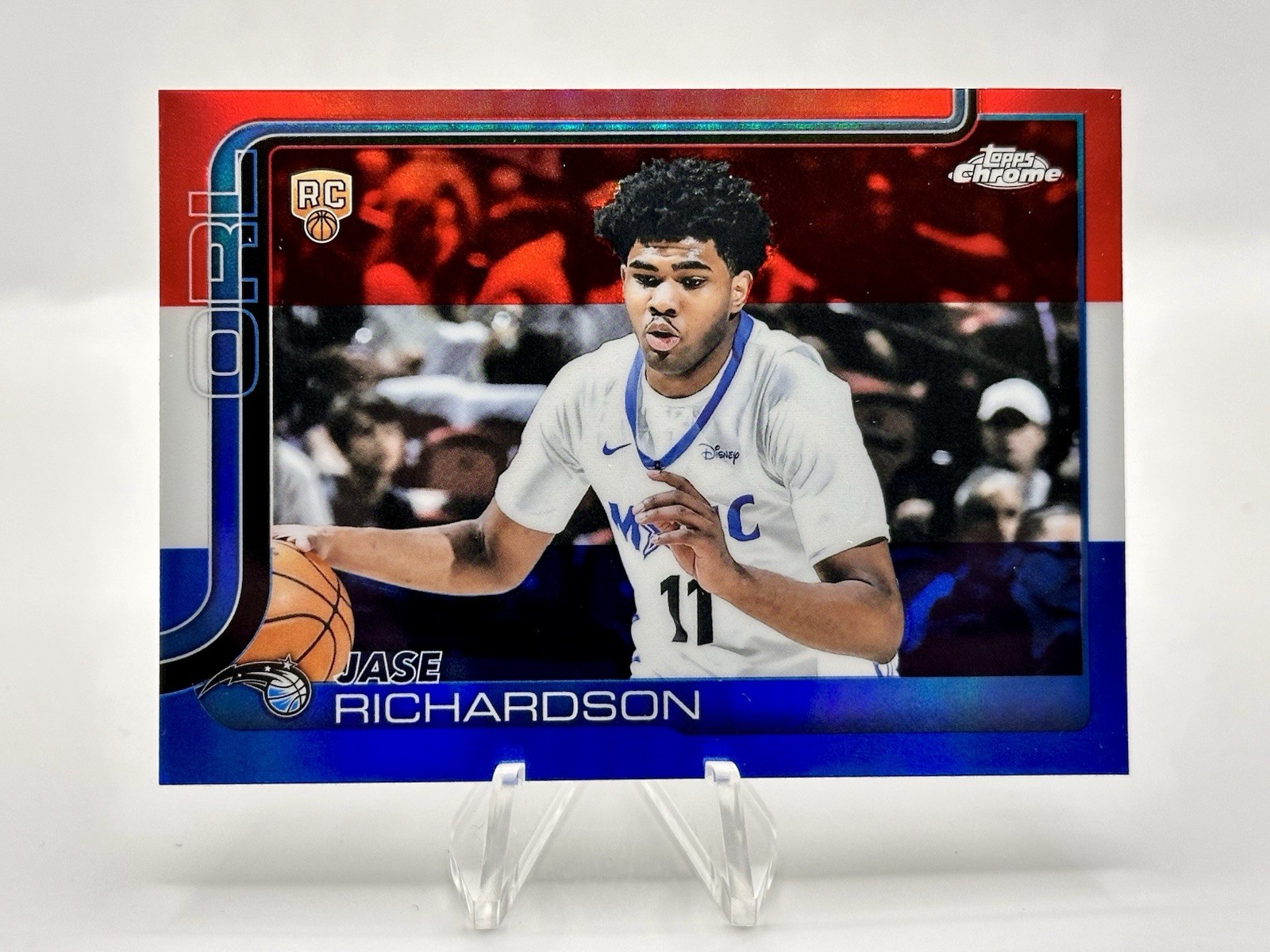2025 Topps Chrome - Jase Richardson Rookie Red White Blue Refractor #275 (RC)