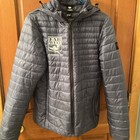 Descente Men's XS Puffer Jacket Removeable Hood Dark Blue EUC