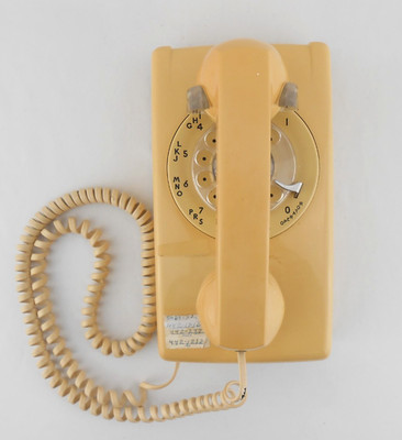 Western Electric AT&T Vintage Beige Rotary Wall Phone Untested with Cord