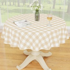 Plastic Table Cloth, Waterproof Vinyl Tablecloth with Flannel Backing, Wipeab...