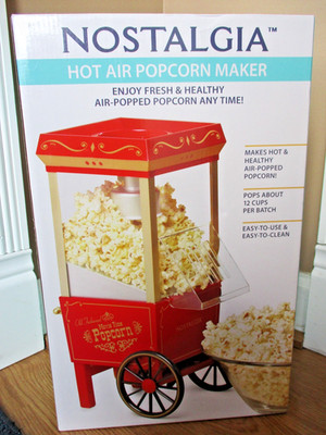 Nostalgia 12 Cup Hot Air Electric Popcorn Machine Maker Vintage Style Countertop