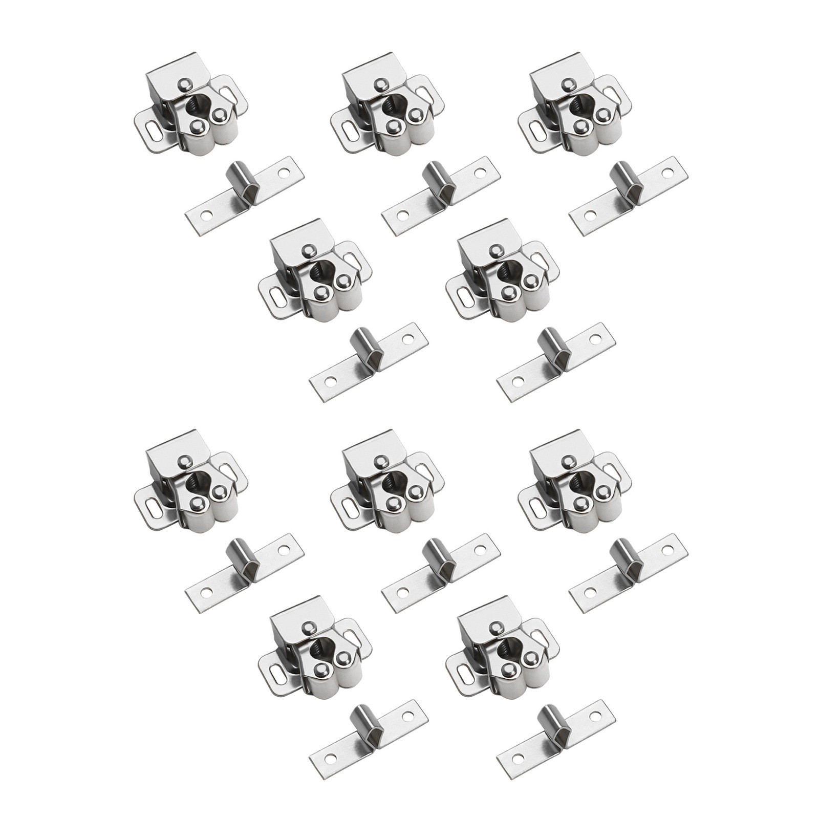10x Silver Home Door Cabinet Cupboard Furniture Catch Stopper Roller Latch jj