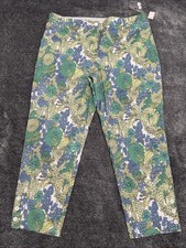 NWT TALBOTS Women s PERFECT CROP PANTS Sz14 Colorful Floral Flat Front Stretch