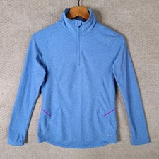 C9 Champion Pullover Womens S/P Blue 1/4 Zip Mock Neck Semi Fitted Activewear