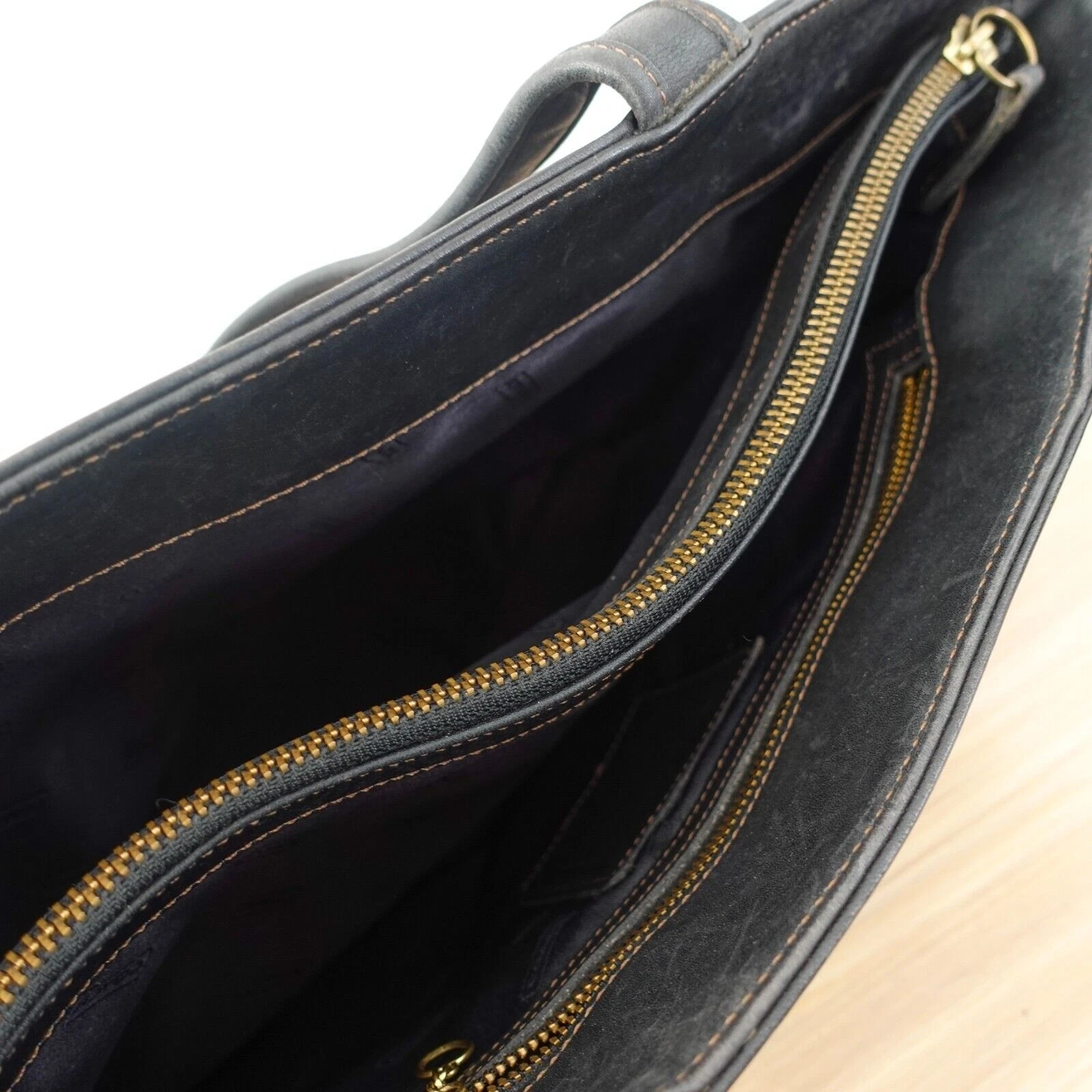 Borsa Coach Bleecker Basket Vintage Pelle Nera Secchiello Utility Borsetta 9302 USA