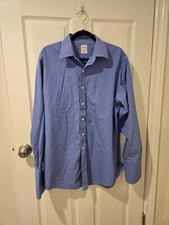 Brooks Brothers Regular Fit Non Iron Button Down Shirt Blue White Plaid 17 35
