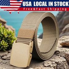 Men's Plastic Cam Buckle Nylon Canvas Tactical Waistband Webbing Military Belt