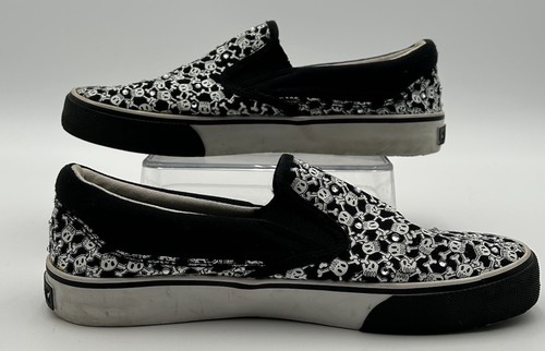 Airwalk Womens Slip On Skate Shoes Skulls And Rhinestone Canvas Womens 6.5 Skate - Picture 2 of 8