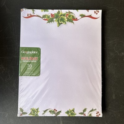 70 SEALED GEOGRAPHICS winter Christmas holly Frame DESIGN PAPER STATIONARY