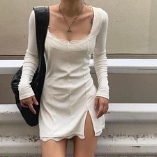 Unbranded Women's White and Cream Dress
