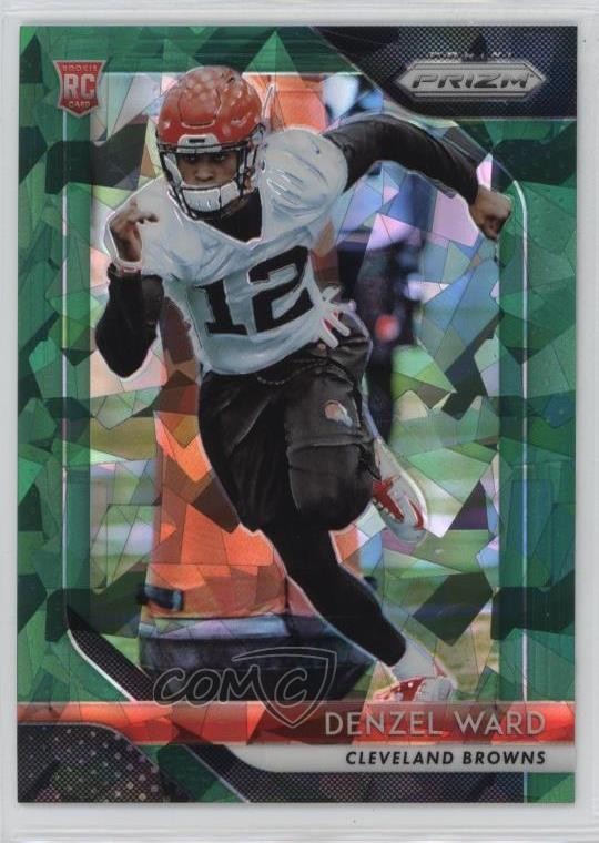 2018 Panini Prizm Green Crystals /75 Denzel Ward #241 Rookie RC 0rt