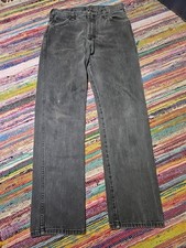 Vintage Wrangler Made In USA Faded Black Denim Jeans Men's 32x34 (30x33) 80s