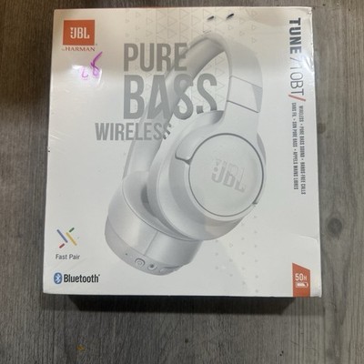 JBL Tune 710BT Wireless Bluetooth Over-Ear Headphones 40mm White Mic