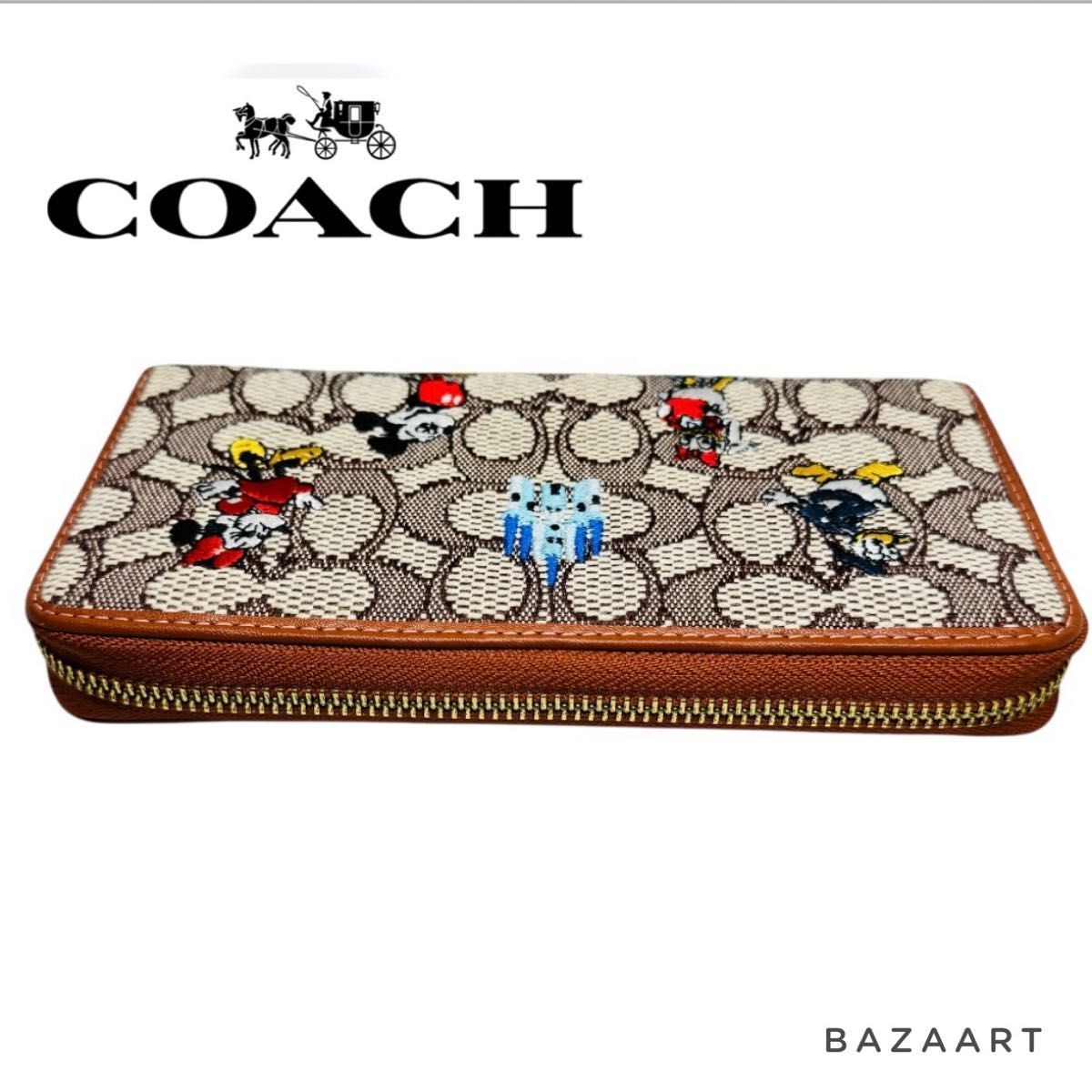 COACH Disney 50th Anniversary Mickey Mouse Long Wallet Signature Round Zipper Ja thumbnail 4