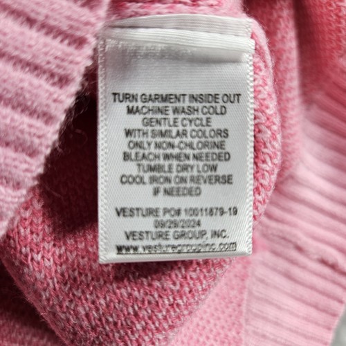 Zunie Girl Sweater Girls Size M 7/8 Shades Of Pink Long Sleeve Hearts Soft - Picture 6 of 7