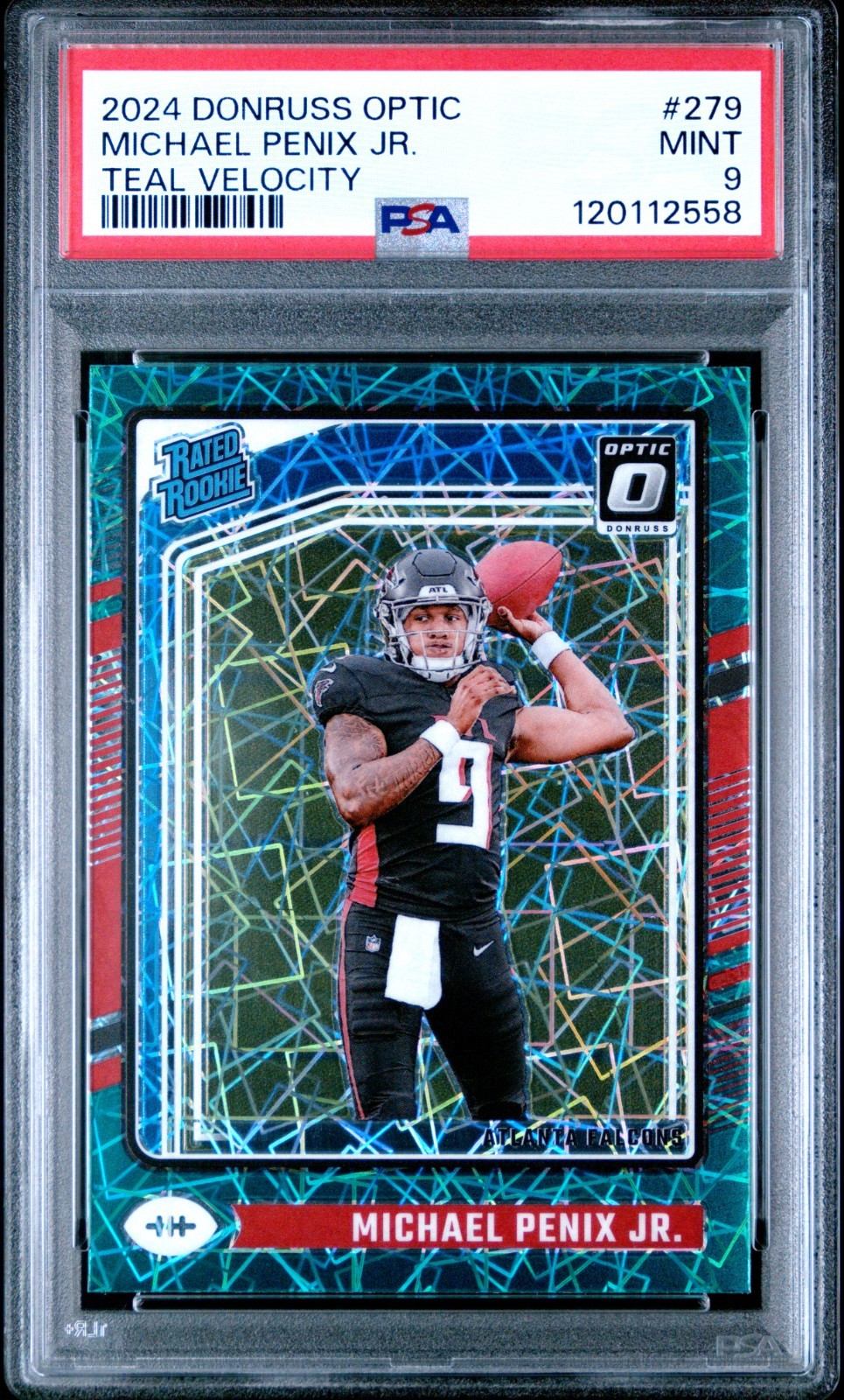 2024 PANINI DONRUSS OPTIC - TEAL VELOCITY #279 MICHAEL PENIX JR. PSA 9 MINT