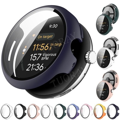 Für Google Pixel Watch 3 Smartwatch PC+Tempered Glass Display Cover Case Bumper