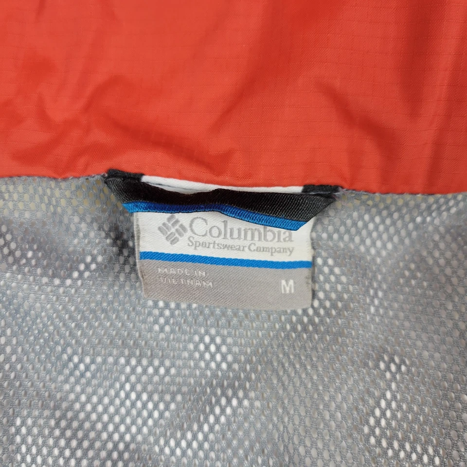 Columbia Abrigo de Lluvia Chaqueta Para Hombres M Naranja Cremallera Completa Con Capucha Impermeable Ligero Foto 4 de 4