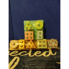 Wooden Geometric Shapes Stacker Montessori Toy Sorting Stacking Set