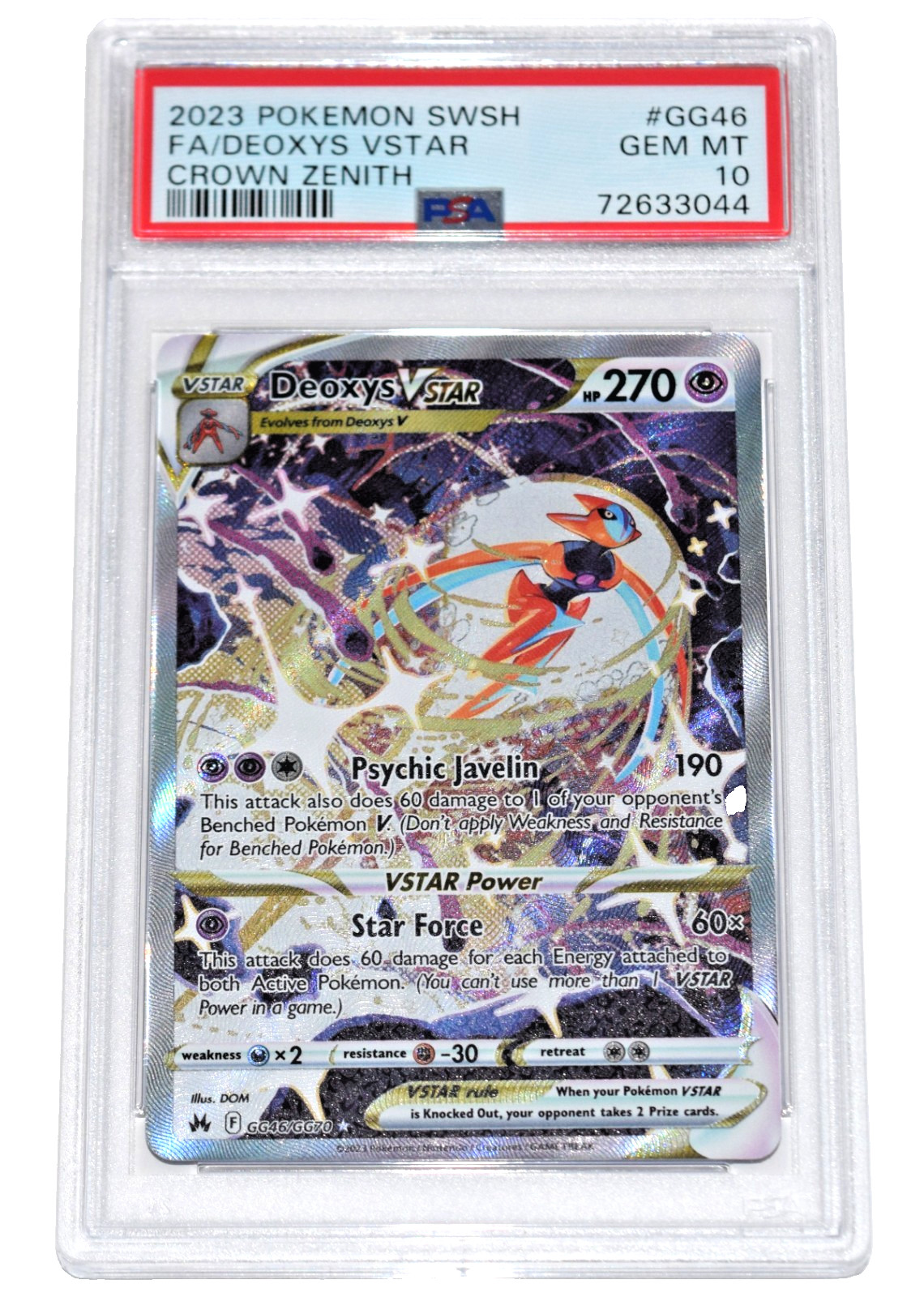 Pokémon Crown Zenith ~ DEOXYS VSTAR ~ PSA 10 ~ Galarian Gallery ~ GG46/GG70