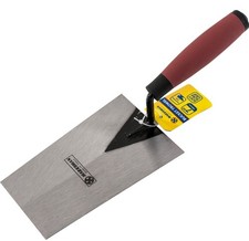 Bucket Trowel 180mm for Plastering, Rendering DIY Trade 7" Red Soft Grip Handle