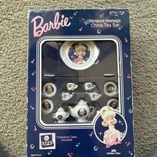 Chilton Toys Barbie Miniature Nostalgic China Tea Set Vintage Collectors Case