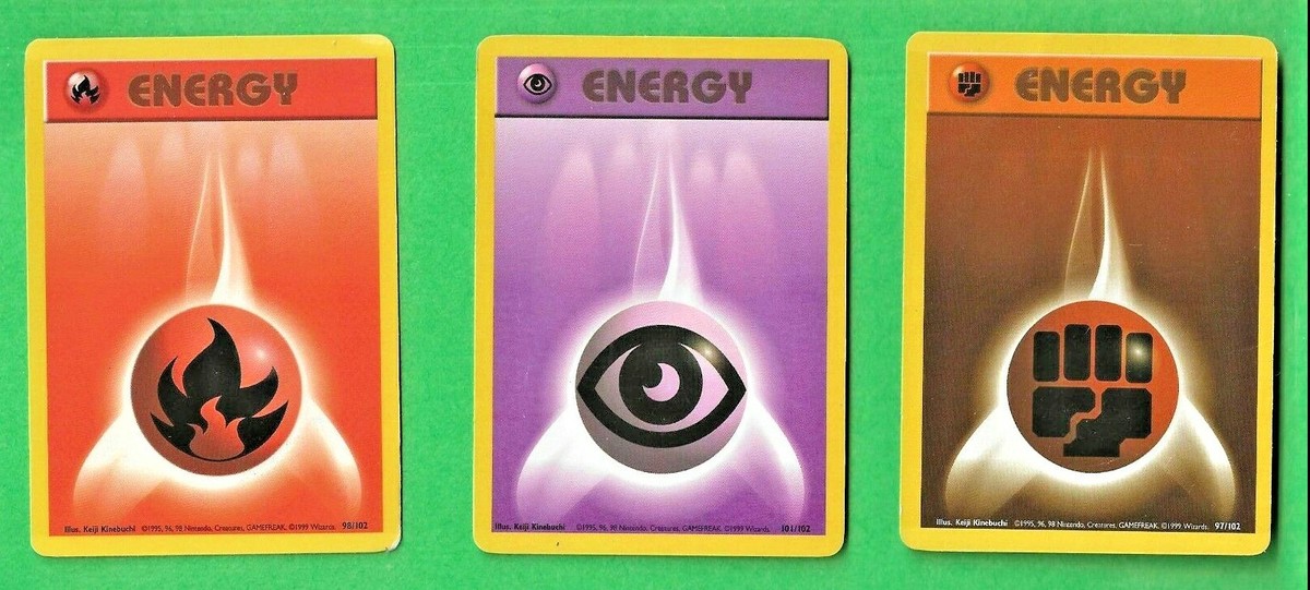 1999 Pokemon 3 Card Lot Shadowless Fighting Energy - 97 1999 Pokemon 3 Card Lot Shadowless Fighting Energy - 97