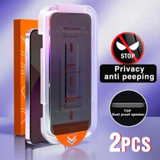 Dust free Privacy Screen protector Tempered Glass for iPhone 15 14 13 12 Pro MAX