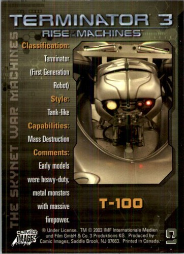 03 Terminator 3 Rise Of The Machines The Skynet War Machines Card C1 T 100 Ebay