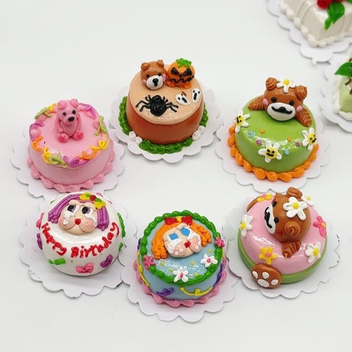 6 pieces Miniature Cake, Miniatures Sweet Cake, Miniature clay work 1:12 Scale - Picture 7 of 7