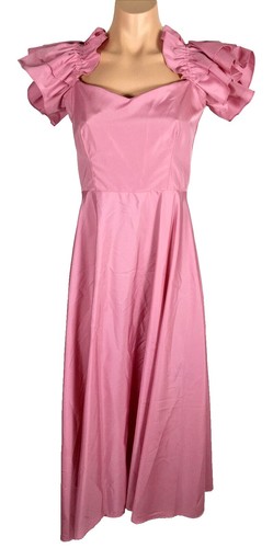 cue pink dress CUE "Twist Strap Cotton" Maxi Dress in Hot Pink ~ size 6