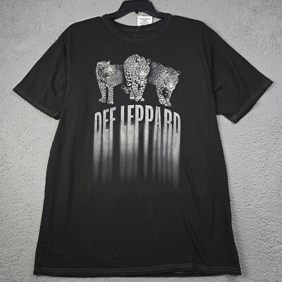 Def Leppard Shirt Mens 2XL XXL Black Casual Music Rock Outdoor Biker Concert NWT