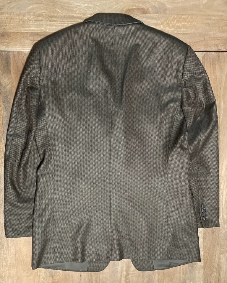 Blazer Ermenegildo Zegna Trofeo Seda Texturizado Metálico Dorado/Marrón/Negro Para Hombres 44R Foto 2 de 4