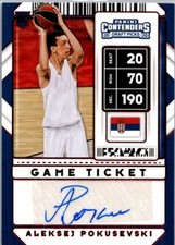 2020 Panini Contenders #IP-AP Aleksej Pokusevski Prospect Ticket Stickers Red