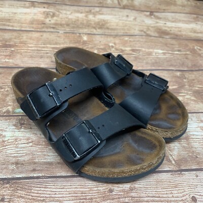 Birkenstock Sandals Womens 34 US Black Arizona Birko-Flor