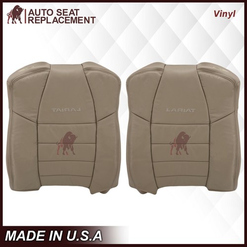 2002-2007 Ford F250 F350 Lariat Extended Cab Synthetic Leather Seat Cover Tan - Picture 12 of 17