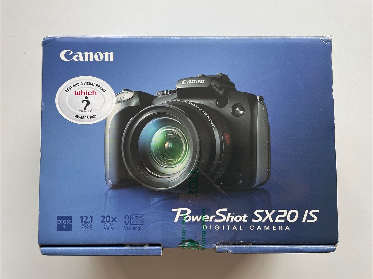 Canon PowerShot SX20 IS 12.1MP 20x Digital Camera - Black