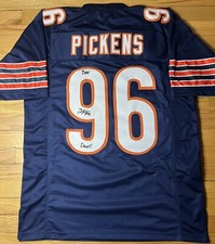 Zacch Pickens Signed Custom Navy Chicago Bears Jersey JSA COA