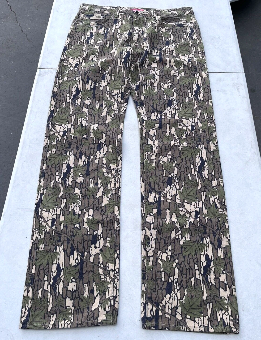 Pantalon jean toile camouflage arbre vert Supreme x Levi's 36x34