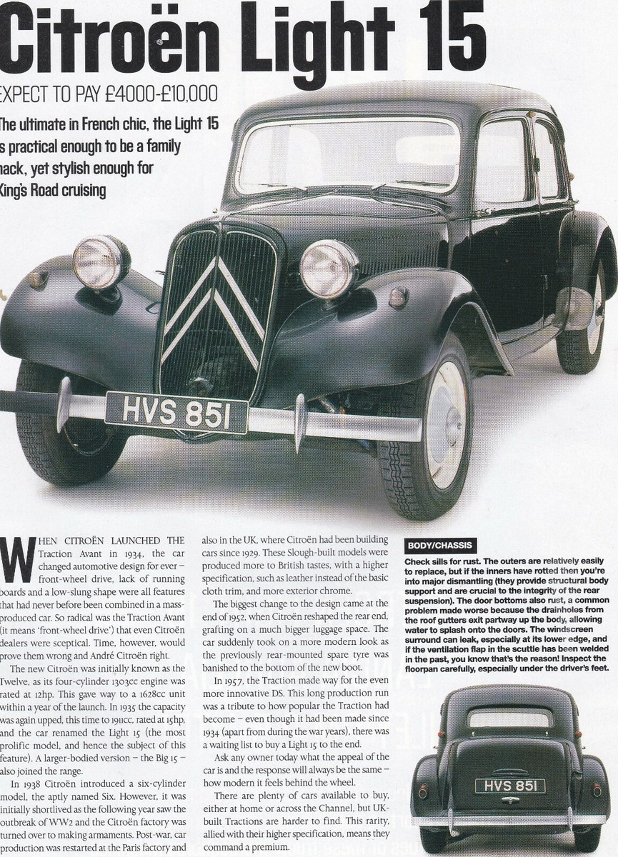 2 LOT Vintage Citroen Traction Avant Light 15 Comparos