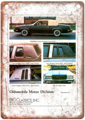 1985 Oldsmobile Options by E&G Classics Vintage Ad Retro Look Metal Sign A5309