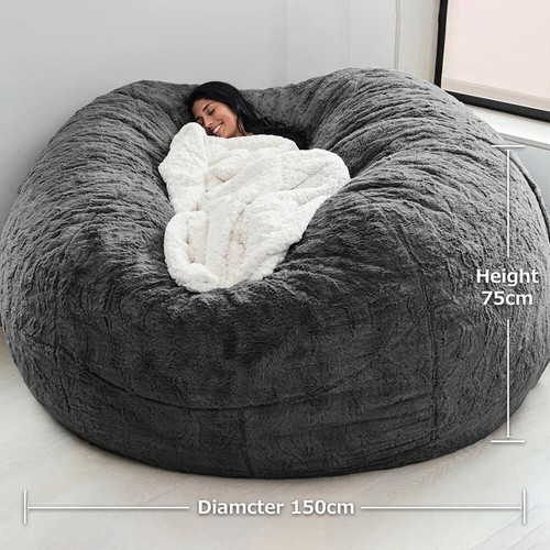 Extra Large Bean Bag Chairs Couch Sofa Cover Indoor Lazy Lounger For Adults Kid - Picture 2 of 8