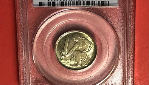 CZECHOSLOVAKIA-1980-UNC 1 KOROUNA COIN, GRADED BY PCGS MS65. - Picture 3 of 4