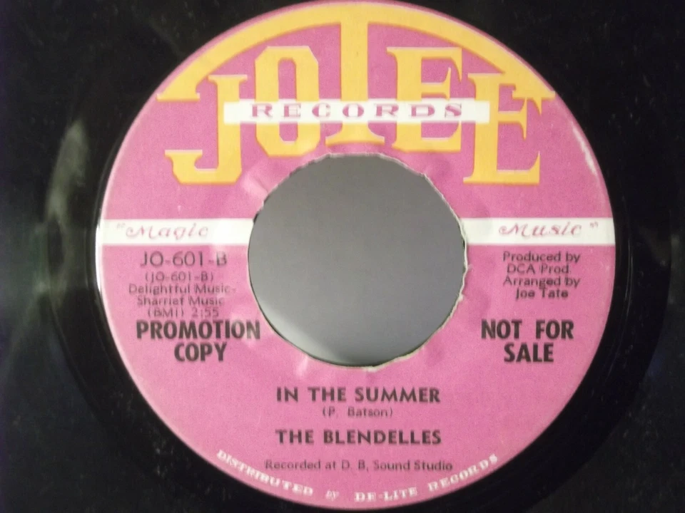 The Blendelles,Jotee 601,"La La, The Magic Song",US,7"45,PROMO,1961 deep soul,M - Image 2 of 2